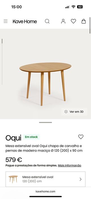 Mesa oval extensível Kave home