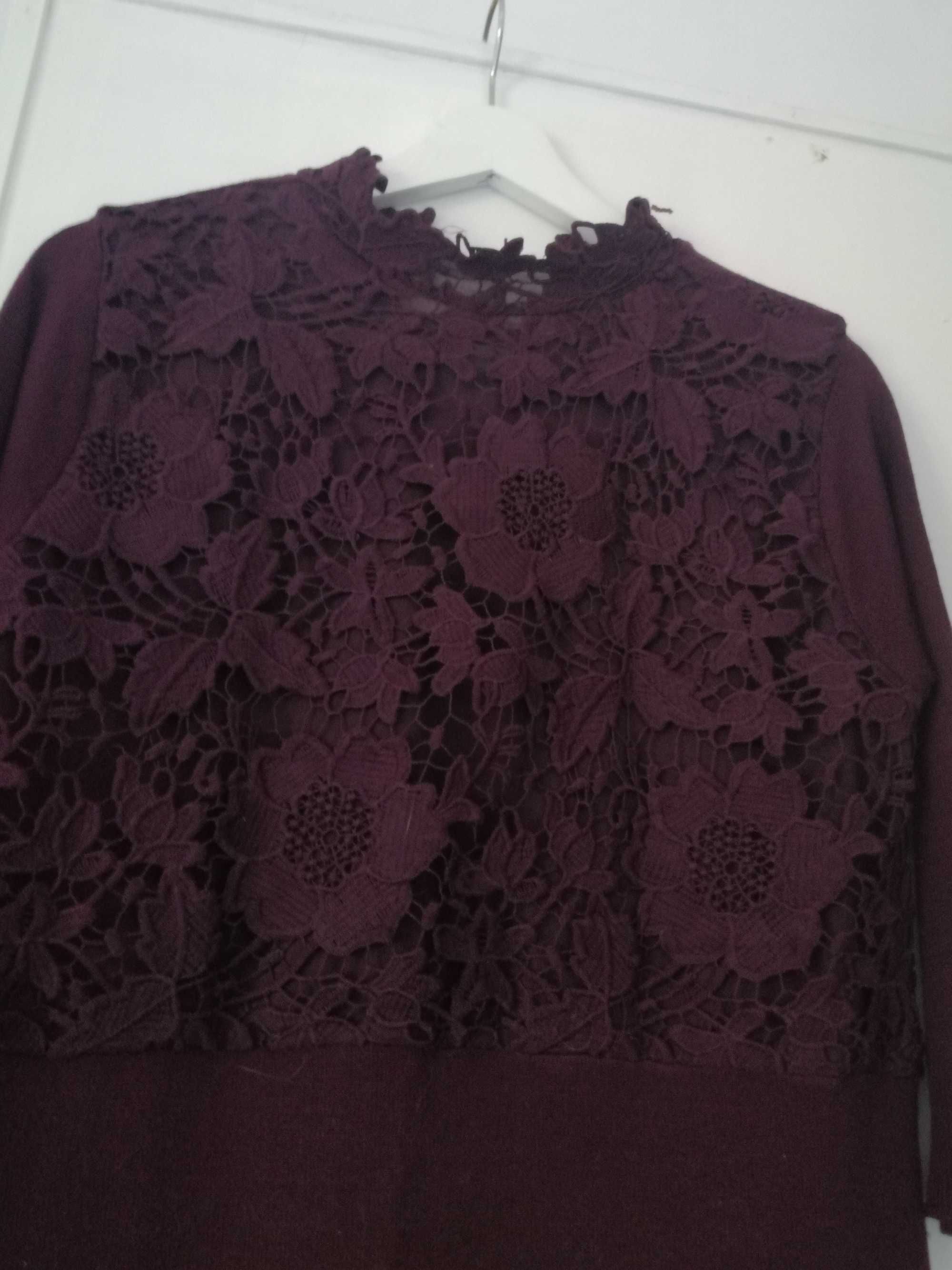 Vestido malha bordeaux