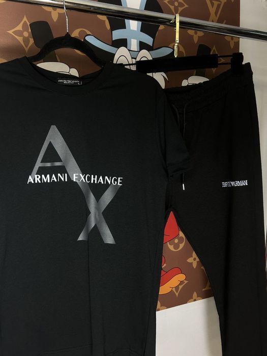 НОВИНКА 2025!Чоловічий костюм ARMANI чорний котон преміум літо весна