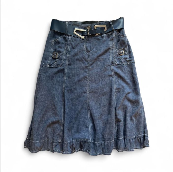 Спідниця жіноча літня 48р. джинсового кольору б/у відмінний стан
