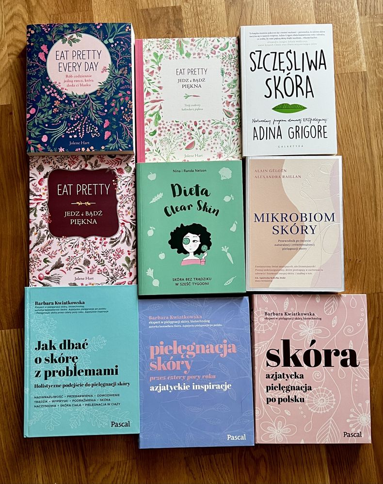 Zestaw książek komplet self care skóra uroda zdrowie trądzik dieta