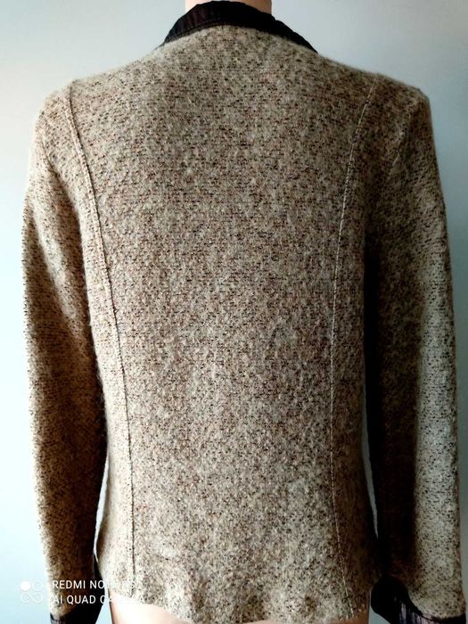 wizytowy żakiet atłas dzianina r.44