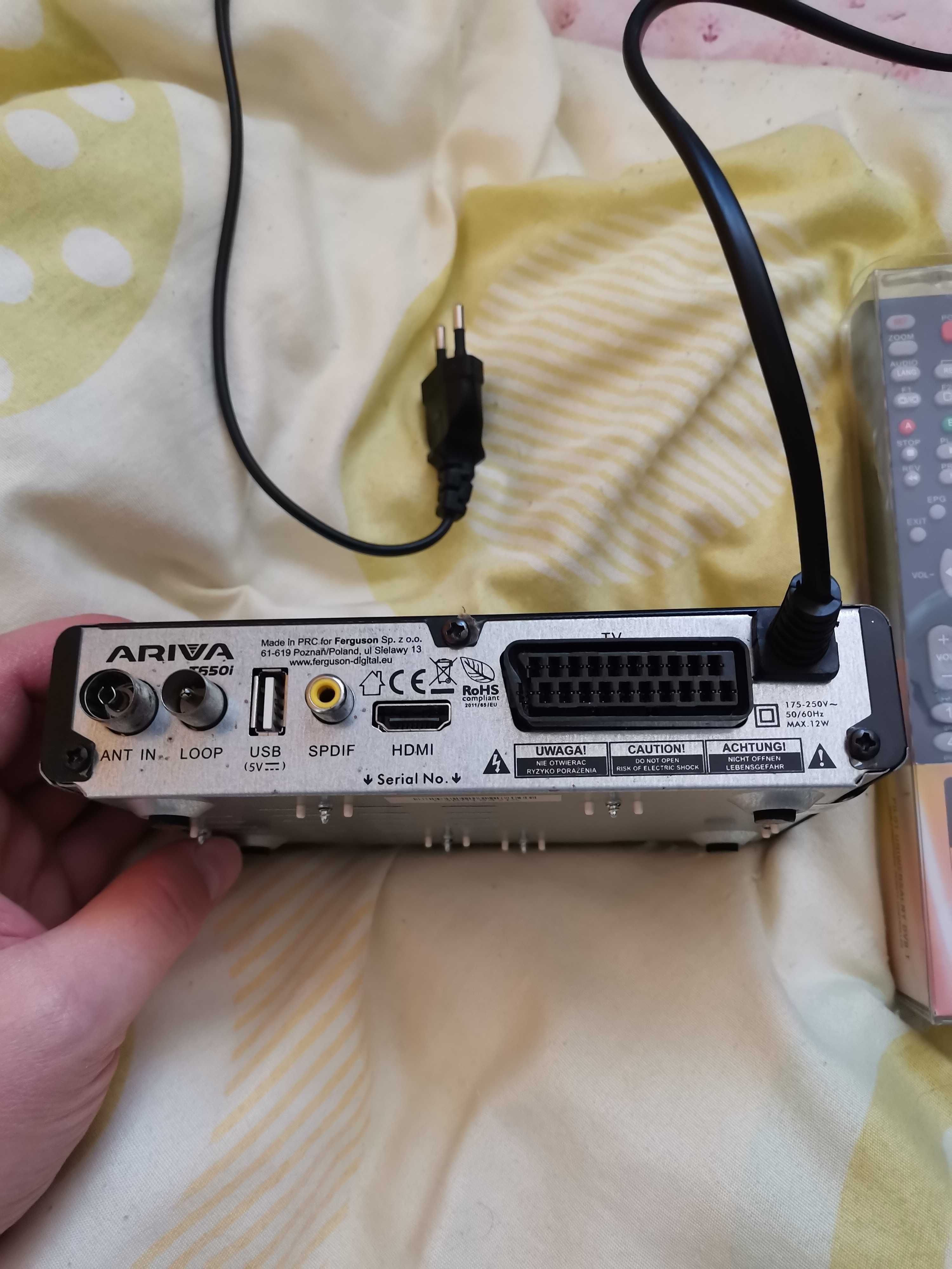 1 dekoder DVB-T dvbt Ferguson Ariva T650i zpilotem uniwersalnym 3947#