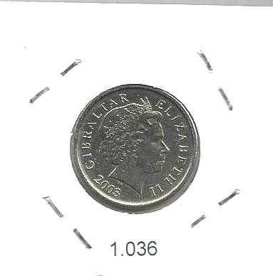 Gibraltar - -- 1 Libra - 2003 - -  " St. George e o Dragão" - -  Moeda