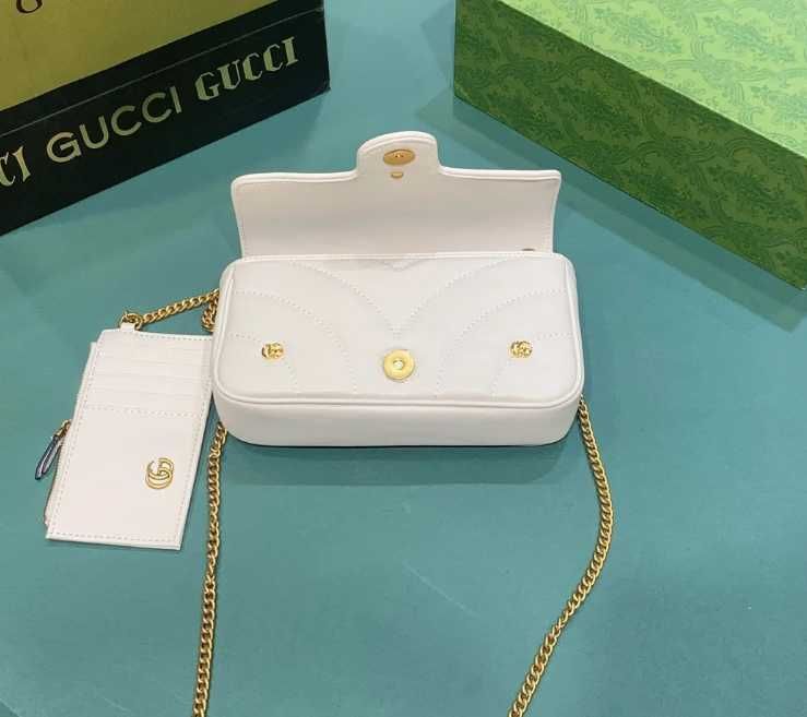 Gucci GG Marmont Small Matelasse Bag White