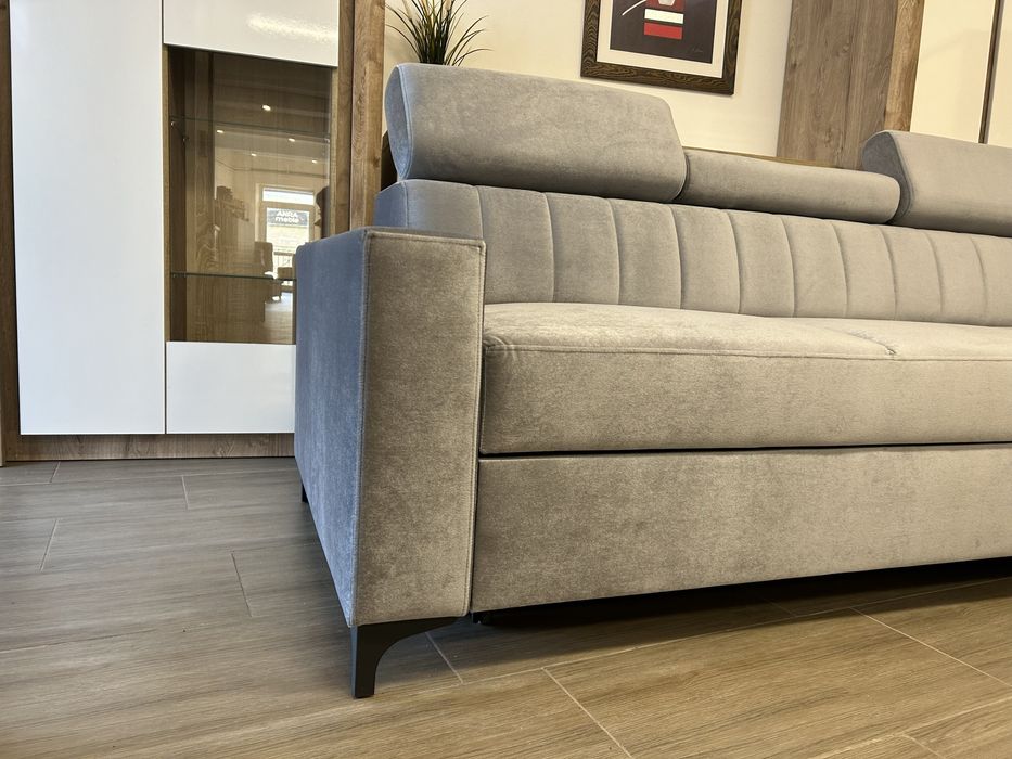 Kanapa sofa Łukasz, z funkcją spania kolor szary
