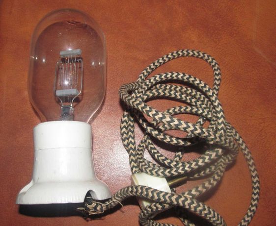 Лампа 500 ватт +удлинитель и фарфоровый патрон, для теплицы (СССР)