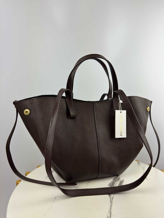 TORBA shopperka 100% skóa naturalna piękna i modna + kosmetyczka