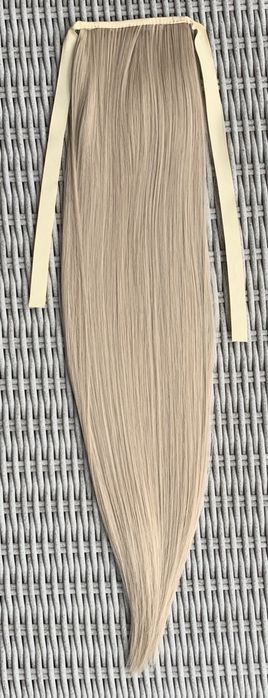 Premium Ultra włosy doczepiane, popielaty blond, kucyk, treska 262.
