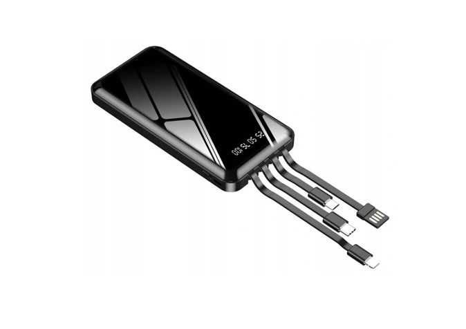 PowerBank 20000 mAh USB + Kable Do Ładowania USB TYP-C MICRO-USB