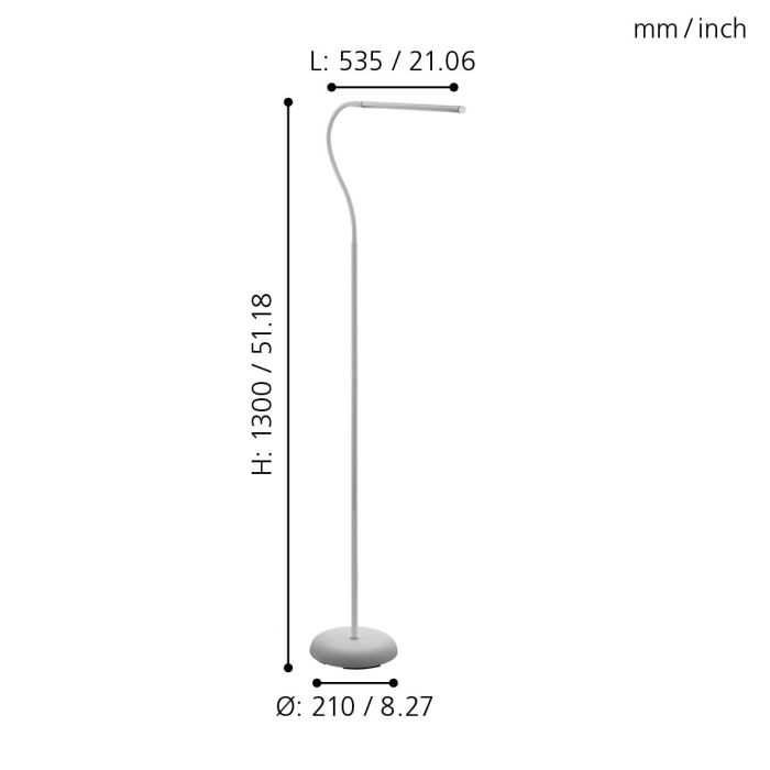 Lampa podłogowa Eglo LED Laroa 96436 4,5 W biała