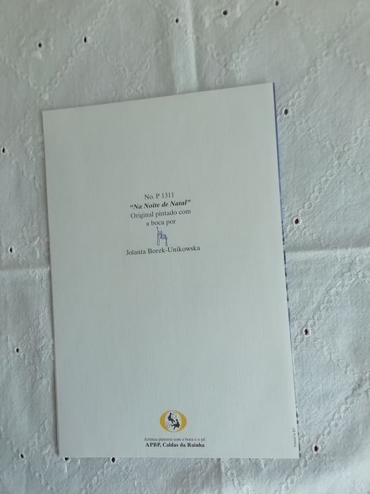 Postal de Natal, pintado com a boca