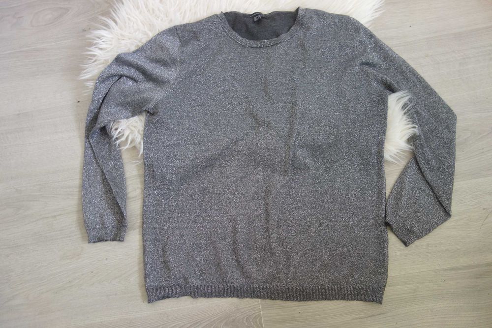 Atmosphere damski sweterek sweter rozmiar 16/44 srebrna nitka