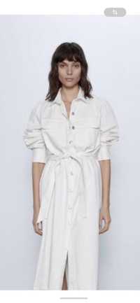 Распродажа - Zara- біле, джинсове плаття- рубашка