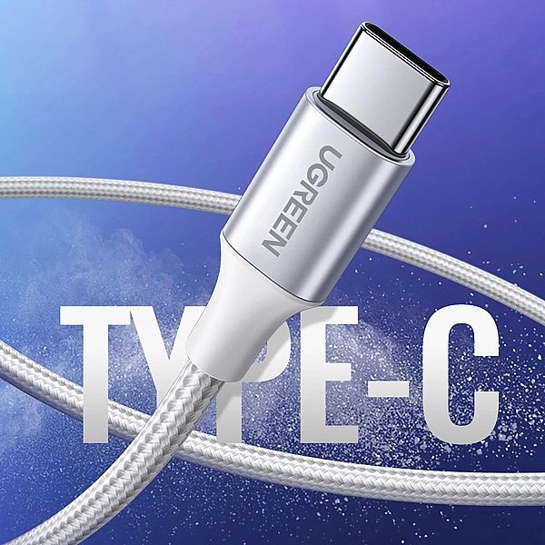 Kabel Ugreen Us288, 60132 Usb-a / Usb-c Qc 3.0/3a 1.5m - biały