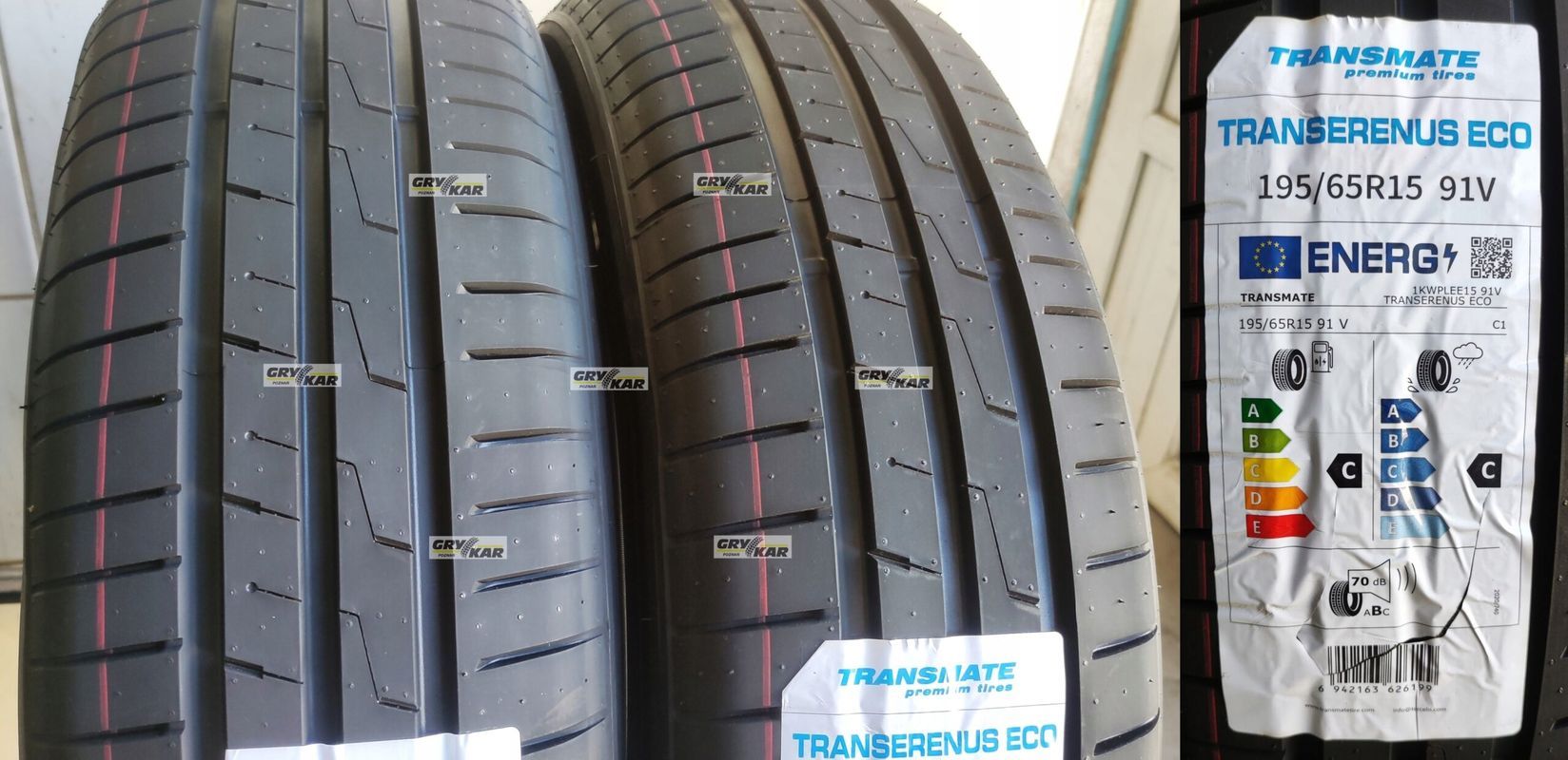 2x 195/65r15 Transmate Transerenus Eco 91v C/C/70dB