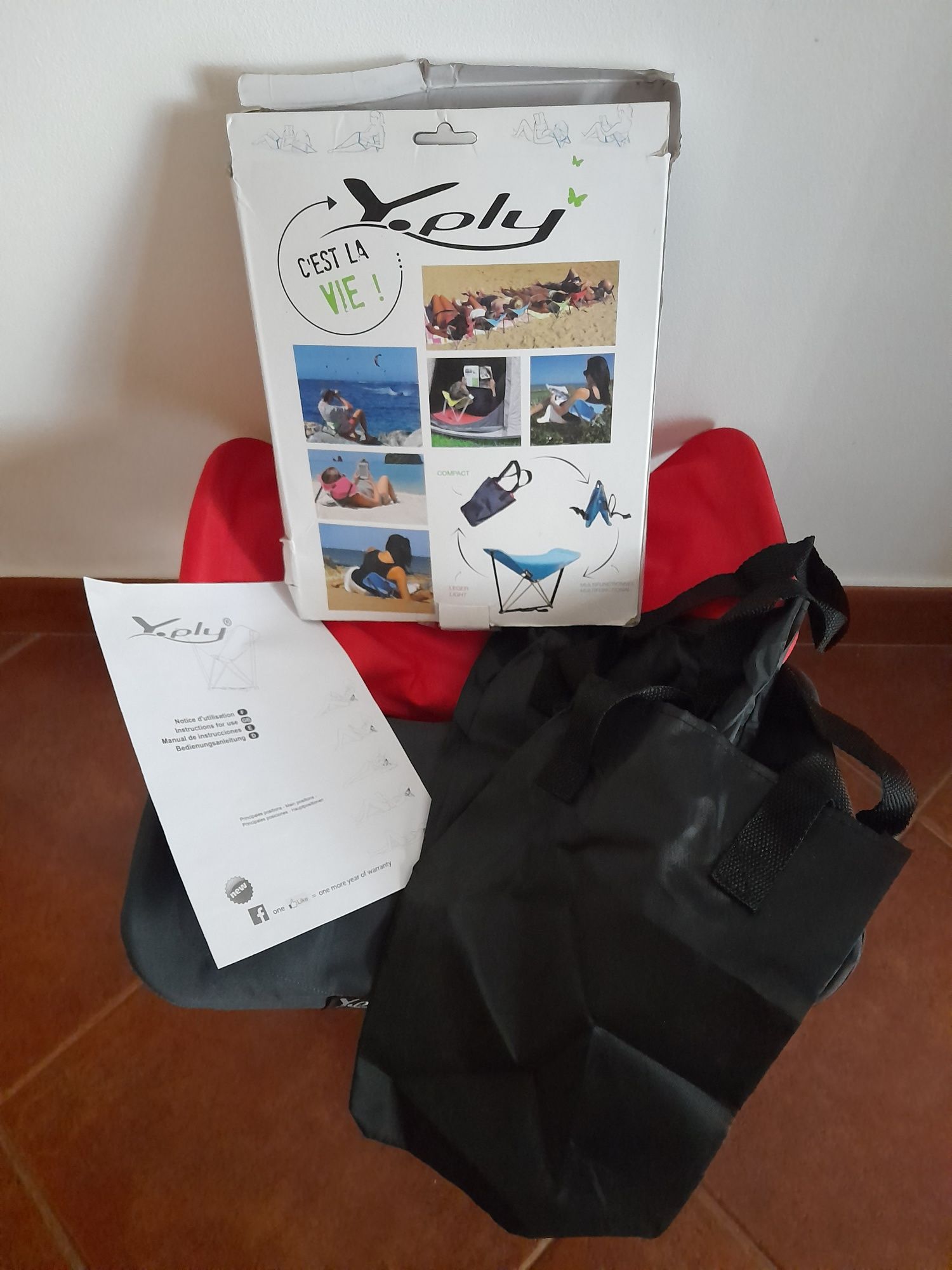 2 encostos multifuncionais para praia/campo, com saco
