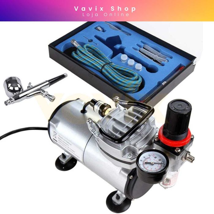 Kit de Aerógrafo com Compressor de Ar