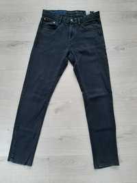 Czarne Jeansowe Spodnie Massimo Dutti Slim FIt Rozmiar 30