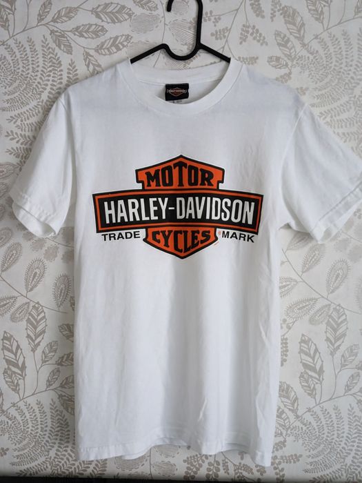 Harley Davidson футболка біла мотоцикліста S