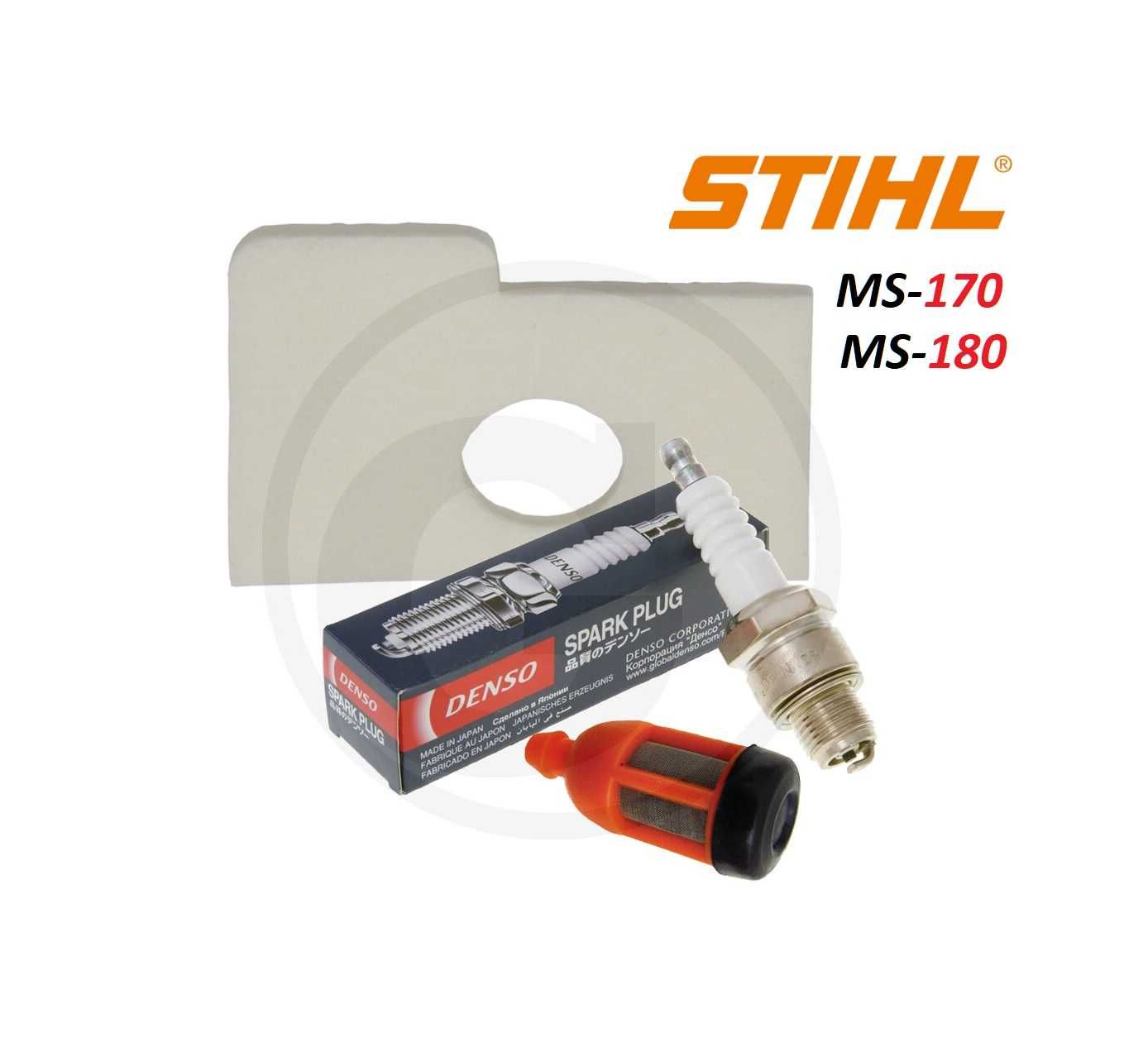 STIHL Piła MS-170 MS-180 Zestaw Filtr Powietrza, Paliwa ,Świeca Denso