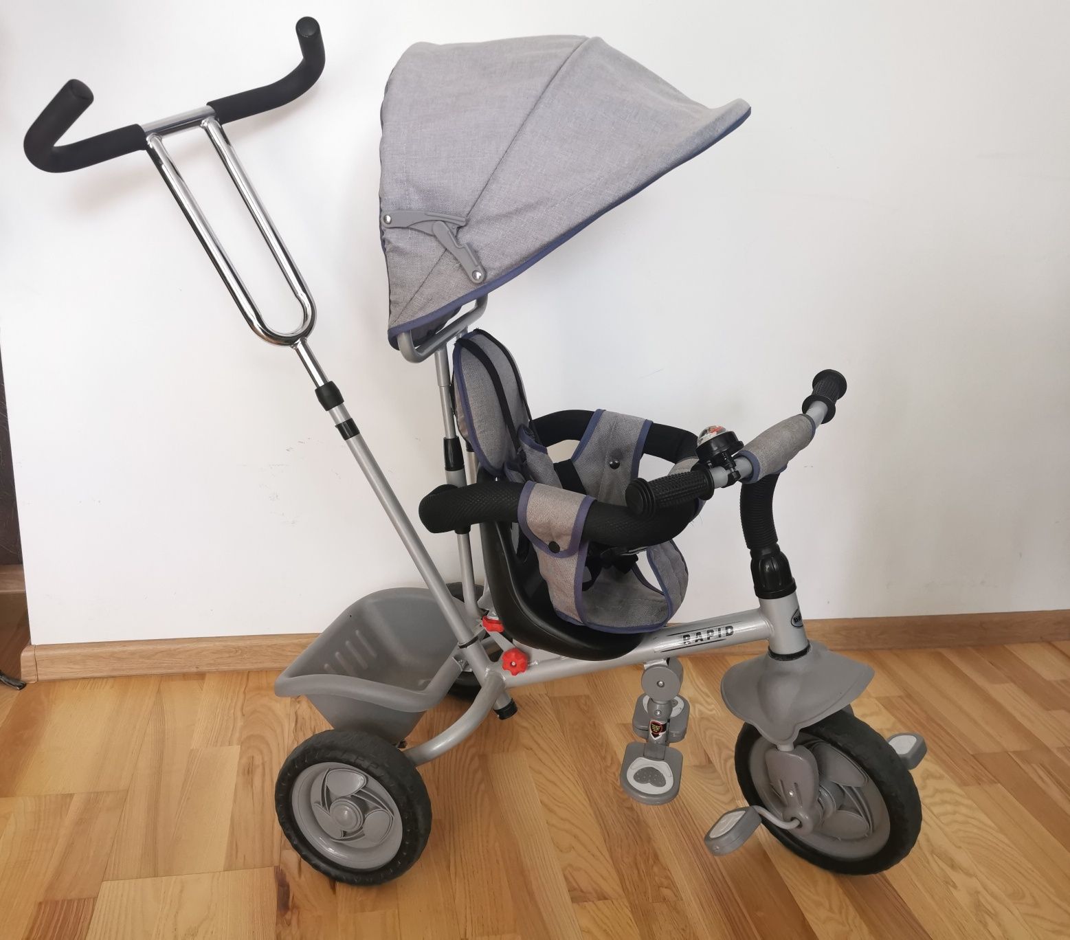 Rowerek trójkołowy, Baby Mix, Rapid, szary