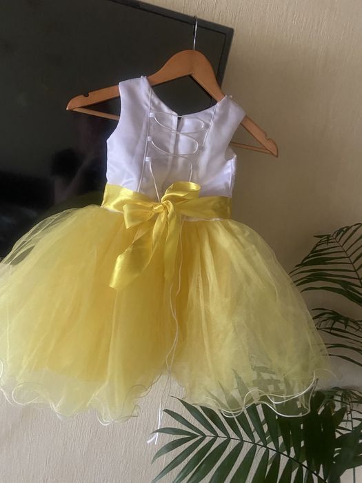 Платье фатин желтое 2-6 лет выпускное нарядное праздничное