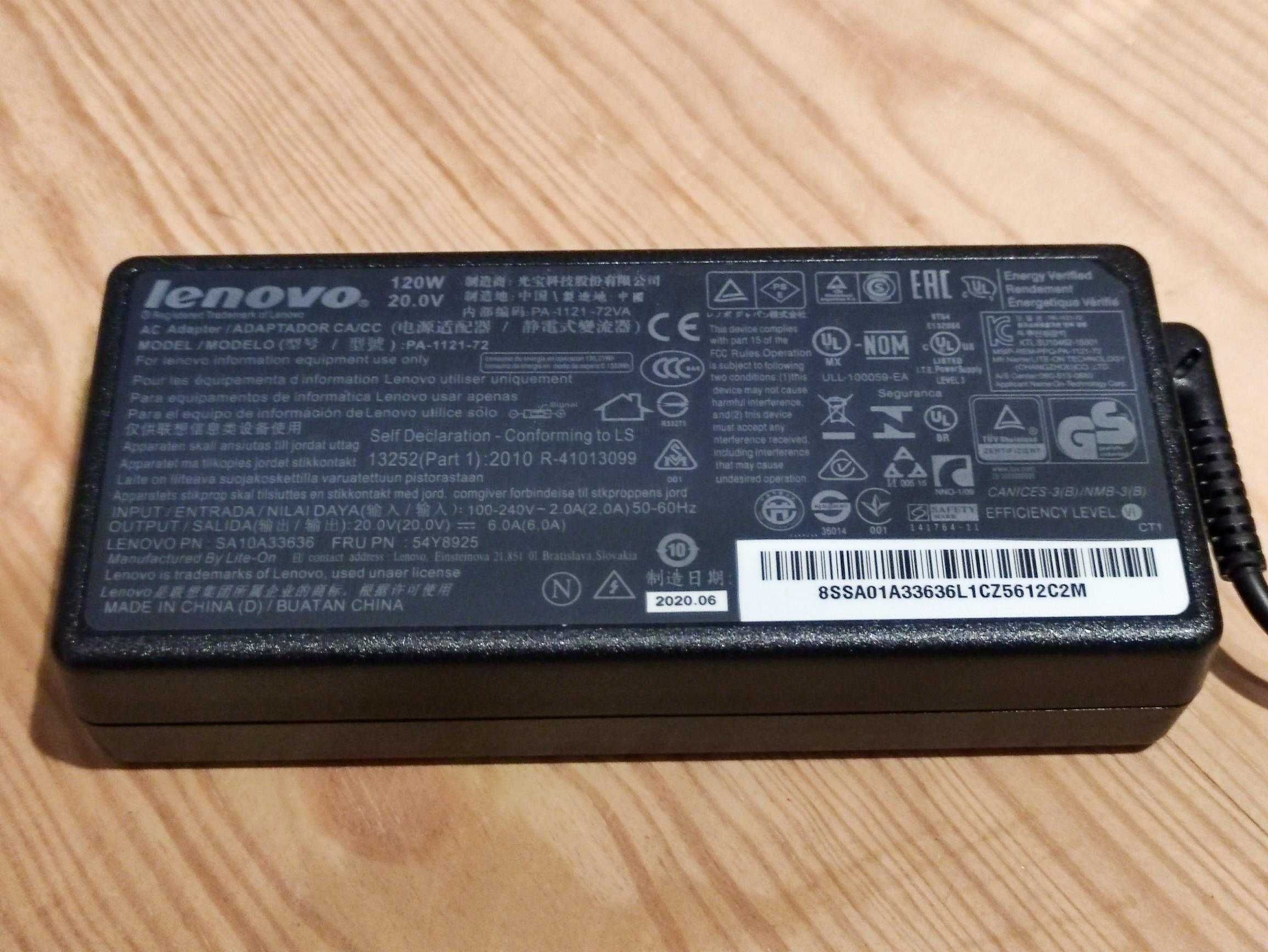 Carregador Original para Portátil Lenovo 120W 20V 6A (NOVO)