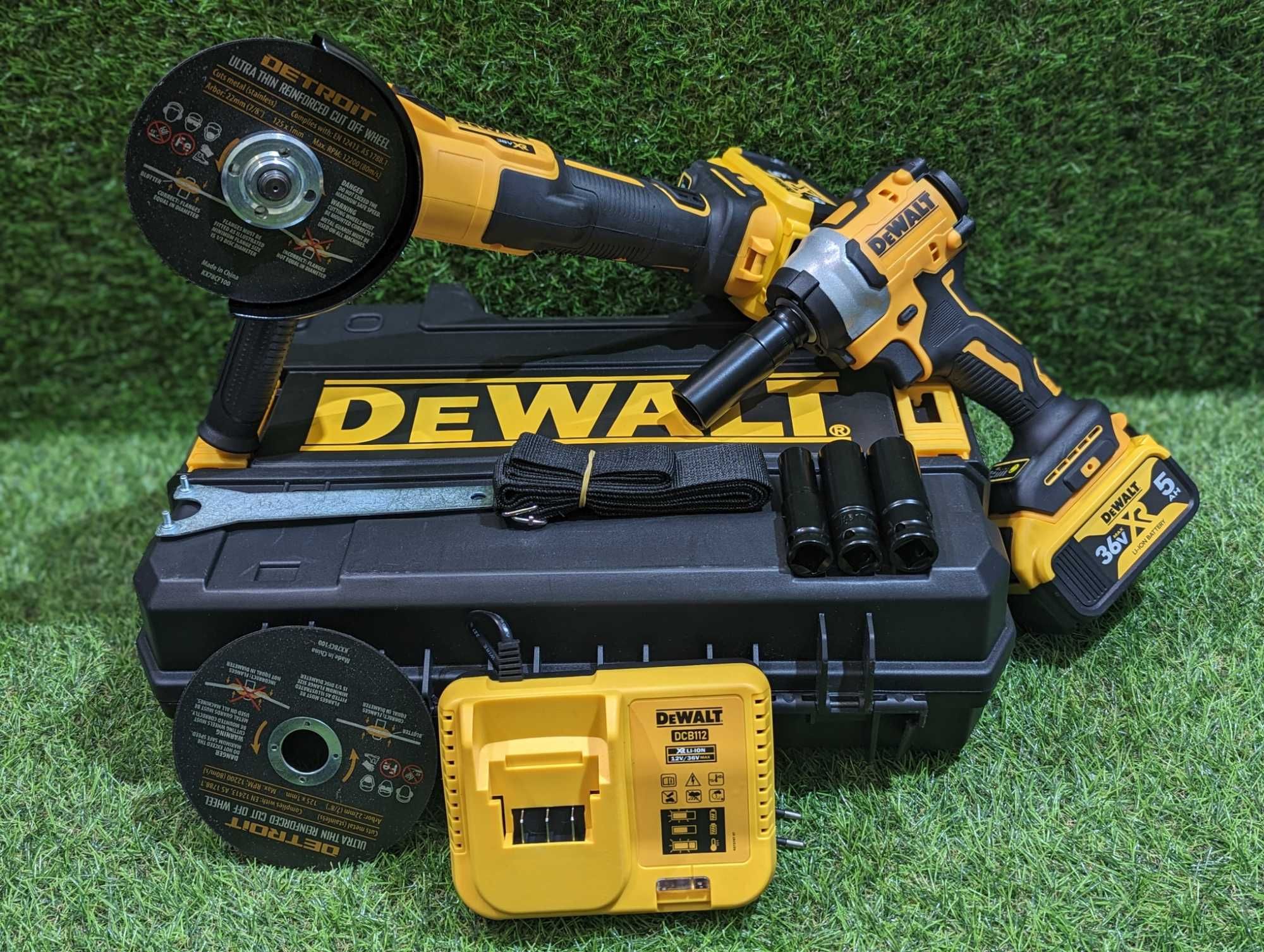 2в1 Болгарка DeWALT DCG 405P2 36V Гайковерт акумуляторний Девольт