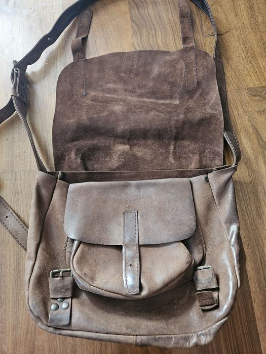 Skórzana torba listonoszka - duża