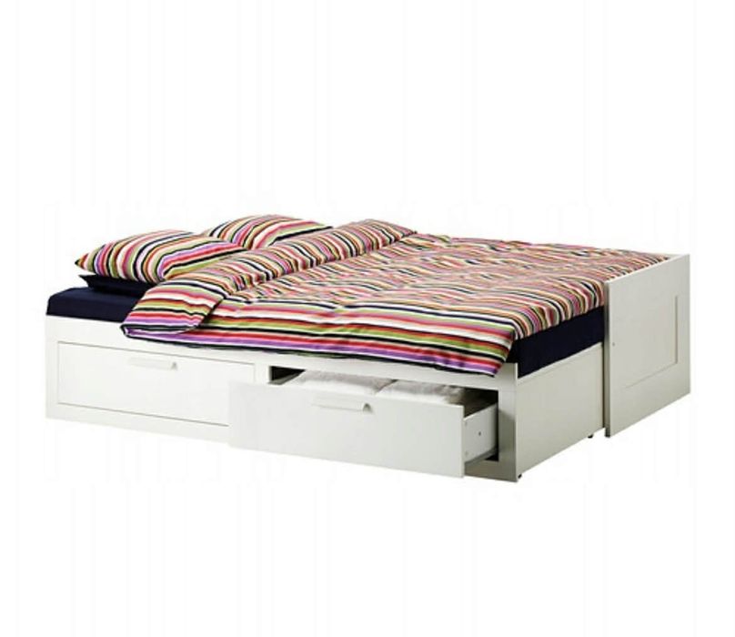 Łóżko rozkładane Ikea brimnes z szufladami
