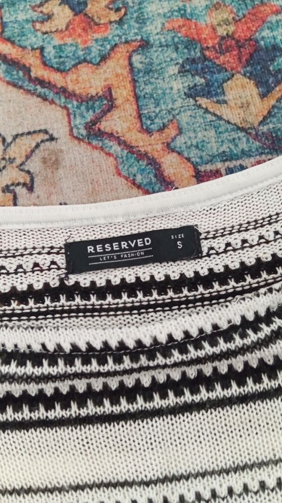 Reserved Bluzka w paski z rękawem 3/4 r. S