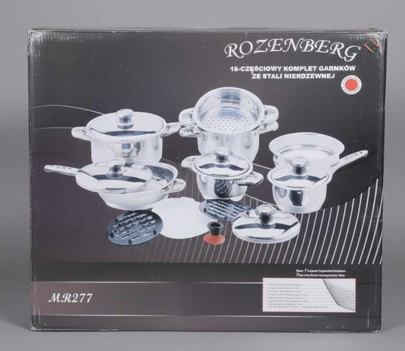 Zestaw garnków Rosenberg 16 el z termo