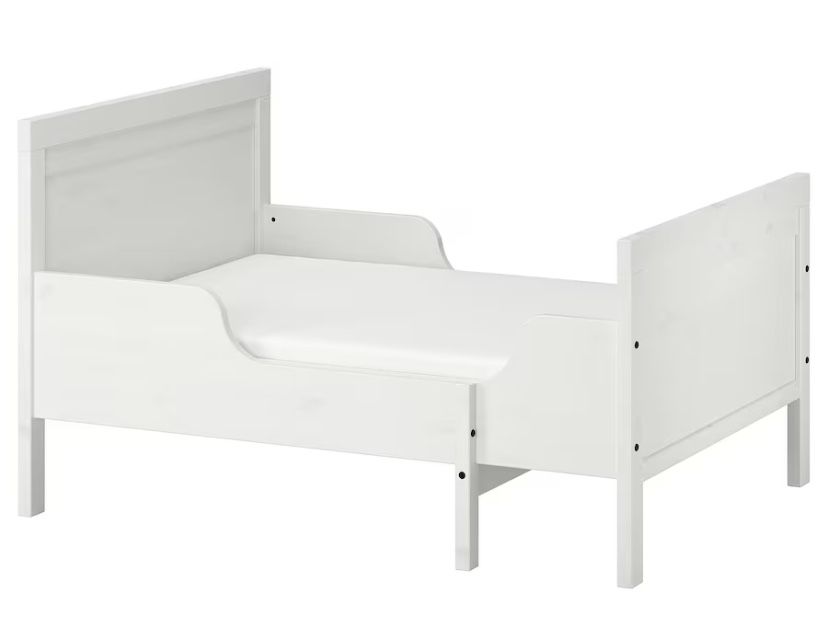 UNDVIK Rozsuwana rama łóżka, biały, 80x200 cm WRAZ Z MATERCEM.