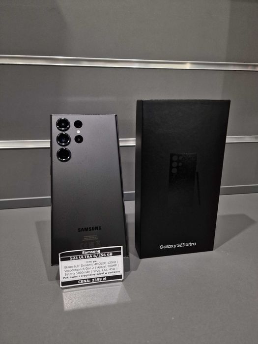 Samsung S23 Ultra 256 GB Phantom Black | Gwarancja | Sklep