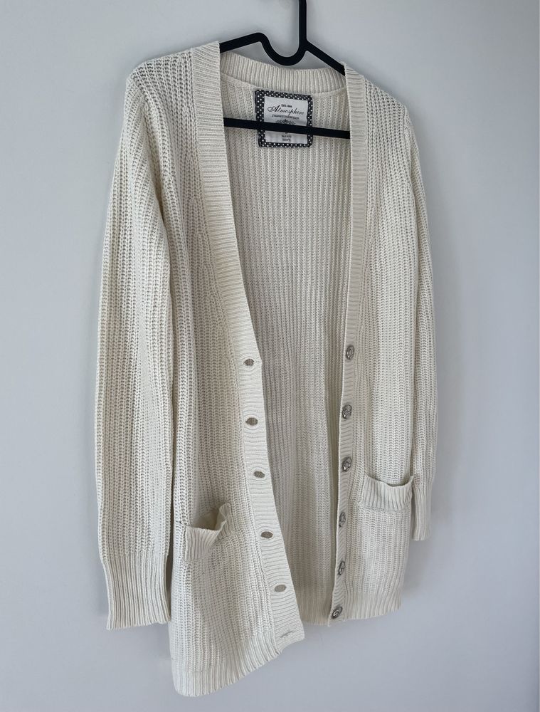 Sweter, kardigan rozpinany kremowy