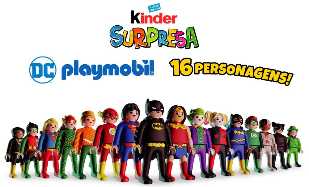 Ovos Kinder Surpresa - Coleção DC Playmobil Completa