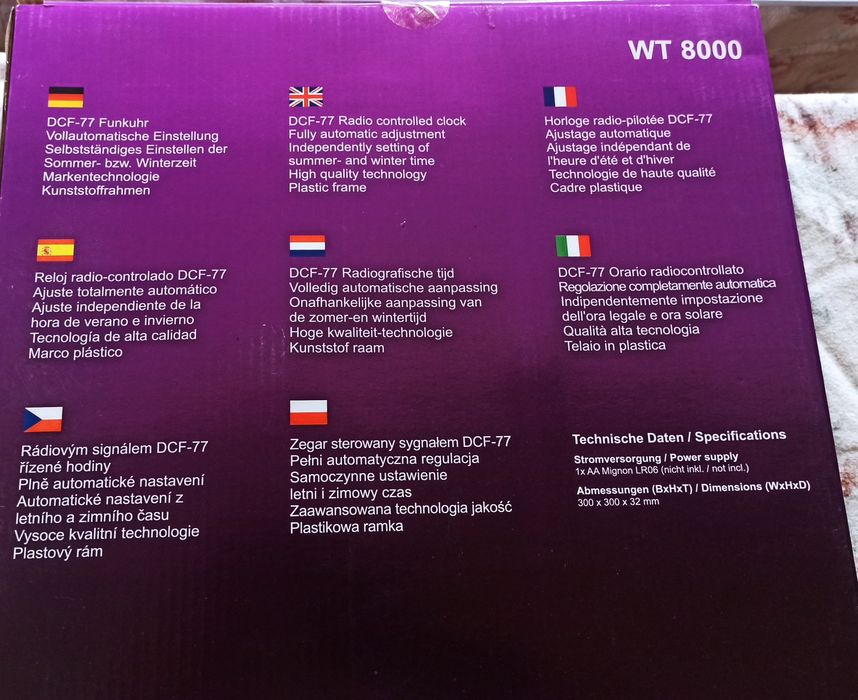 Zegar ścienny kwarcowy sterowany radiowo