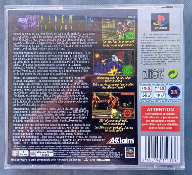 Alien Trilogy (Platinum)  PlayStation 1