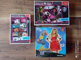 Na Mikołaja puzzle Hannah Montana i Monster High -3 zestawy