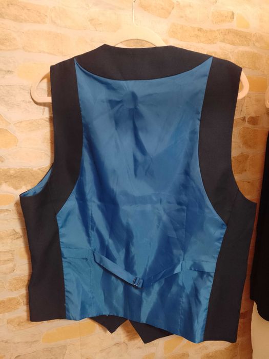 (52) (L) Dimensions/Granatowa kamizelka garniturowa z Londynu, NOWA