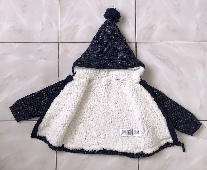 Теплая кофта-куртка (на меху) блестит! 86-92 см