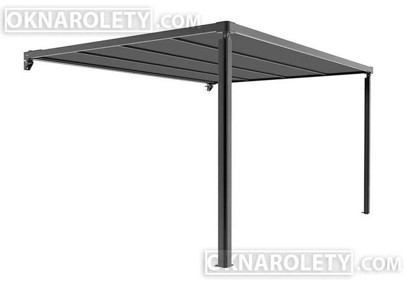 Pergola przyścienna tarasowa silnik + LED 400x400 Super Cena!