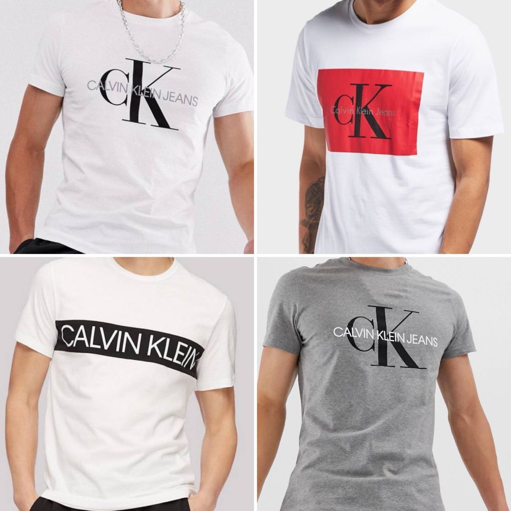 Мужские футболки Calvin Klein jeans Ck черые белые Келвин Кляйн