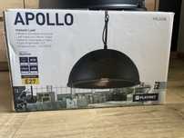 Lampa wiszaca apollo indusrtrialna loft czarna kratka