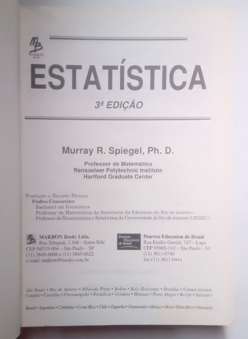 Estatística, de Murray R. Spiegel & Schaum