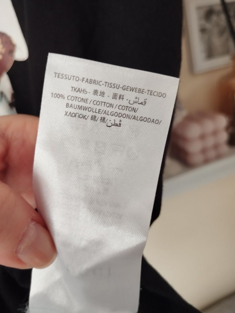 Oryginalna Koszulka t-shirt Gucci czarna z misiem M 38 bawełna