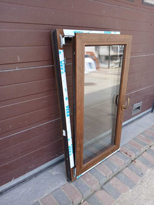 Nowe okno orzech 74x131 pcv brąz okna pcv DOWÓZ CAŁY KRAJ