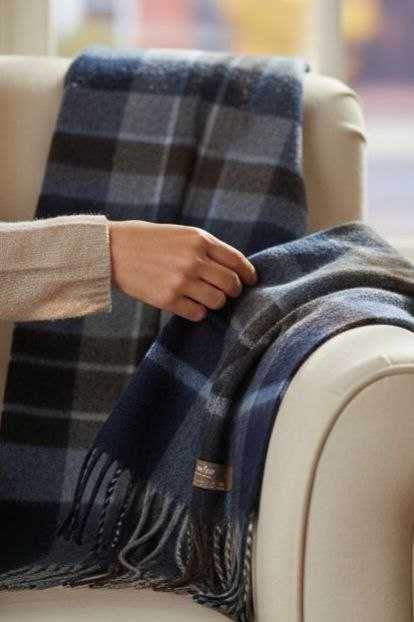 Мужской шарф клетка из 100% шерсти Lake Edge