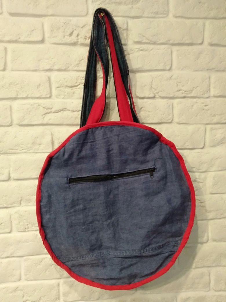 Torba na ramię kratkowo handmade